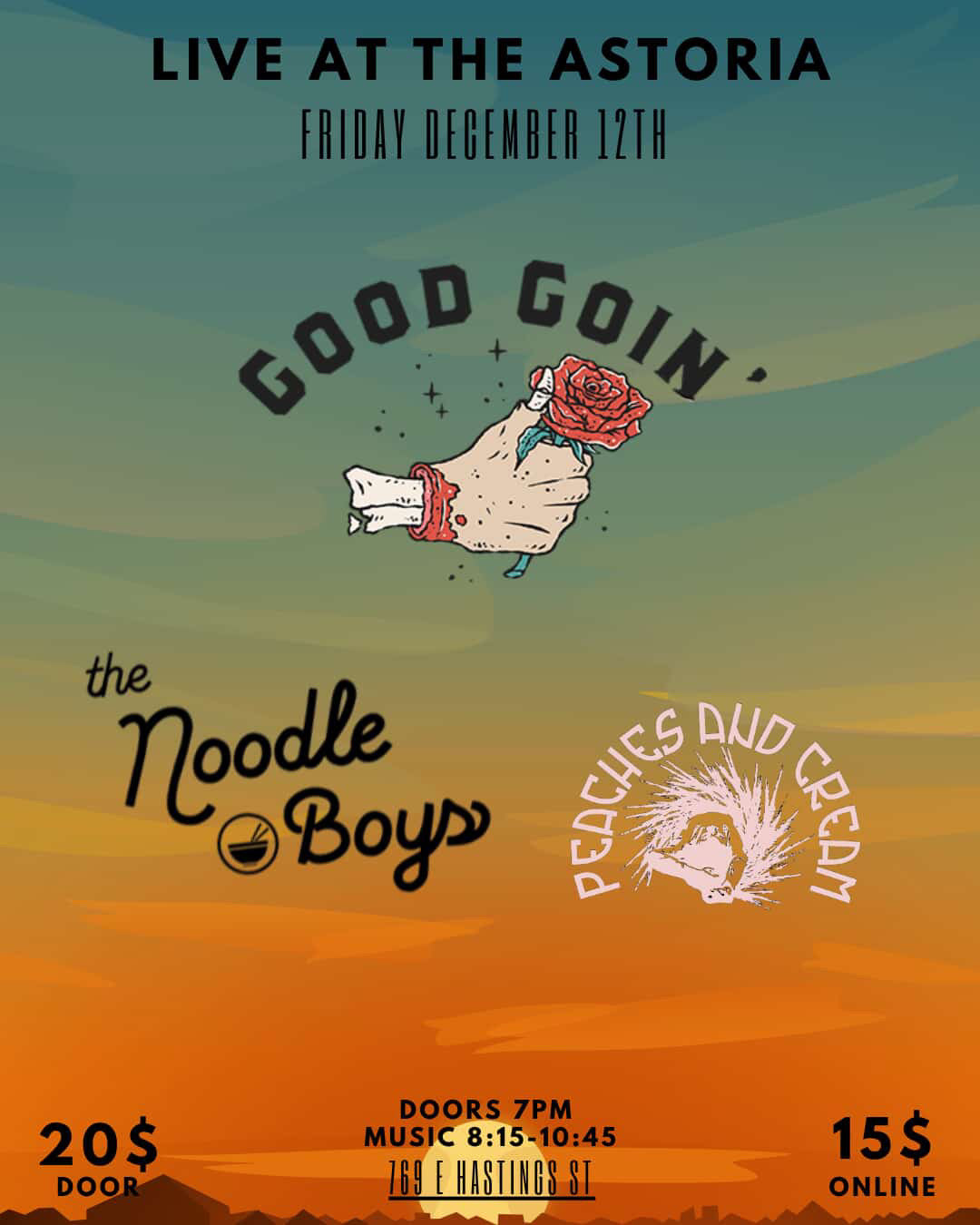 Dec 12: Good Going / Noodle Boys / Peaches & Cream at Astoria