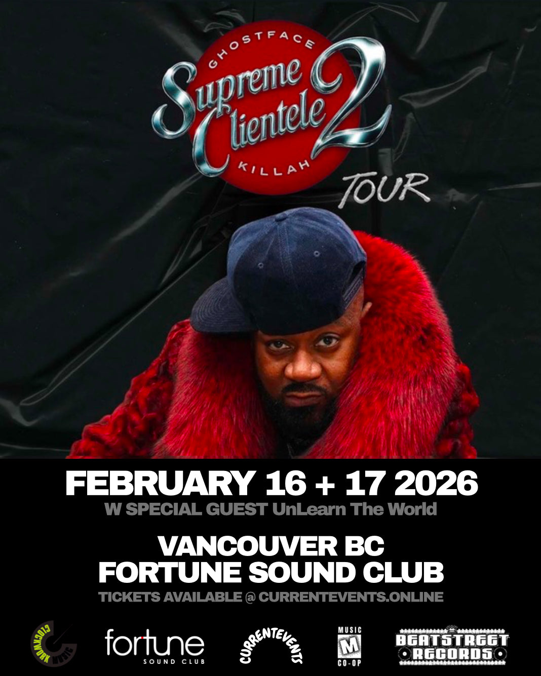Ghostface Killah - Feb 16 at Fortune Sound Club - Vancouver BC
